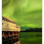 Aurora across Atlin Lake—M.V. Tarahne