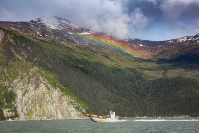 Canoe on barge