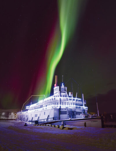 SS Klondike, Whitehorse with aurora borealis