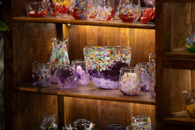 Glassware on display at Lume Studio